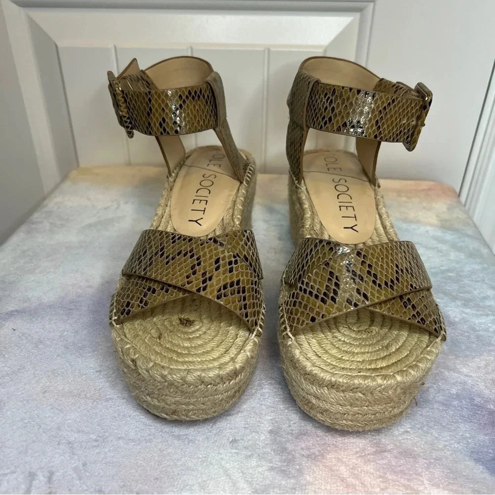 Sole Society Audrina Espadrille Platform Sandals, size 8